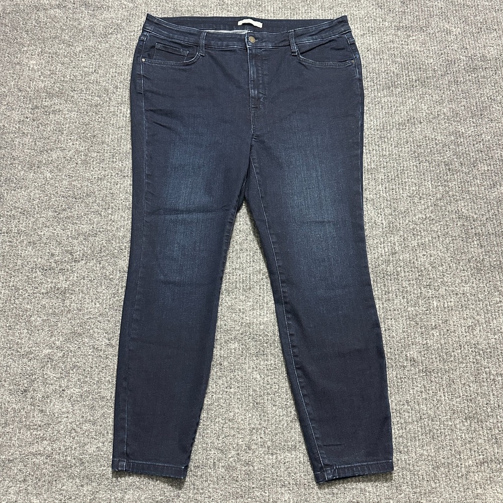 Nine West Womens Cropped Skinny Jeans Size 16W Blue Denim Stretch High Rise